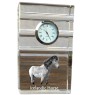 Cheval islandais - horloge en verre avec photo, photo de cheval dans un cristal, horloge de bureau personnalisée de la marque Art-Dog