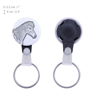 Icelandic Horse - unique keychain with a horse picture, handmade product, light and handy pendant from Art-Dog brand