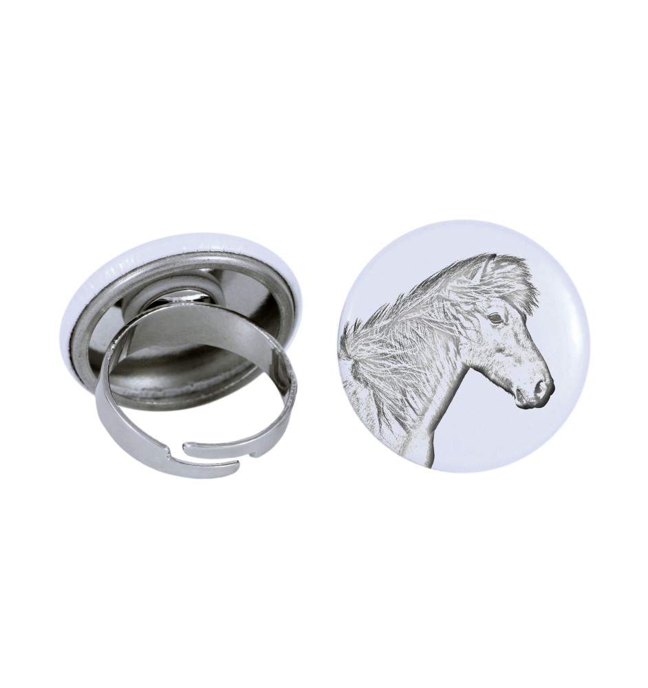 Icelandic Horse - collector's ring with a horse portrait, handmade product, Art-Dog brand