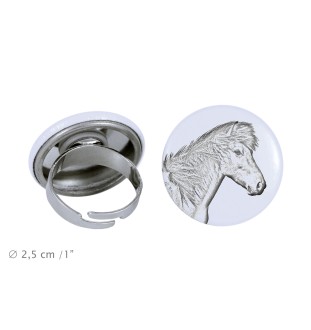 Cheval islandais - Bague de collection avec l'image d'un cheval, produit fait à la main, marque Art-Dog
