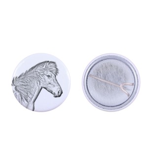 Icelandic Horse - shirt accessory, bag pin, perfect gift with the option to add your brand graphics from Art-Dog.
