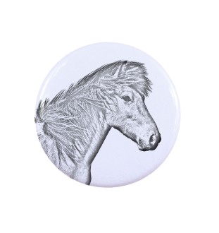 Icelandic Horse - shirt accessory, bag pin, perfect gift with the option to add your brand graphics from Art-Dog.