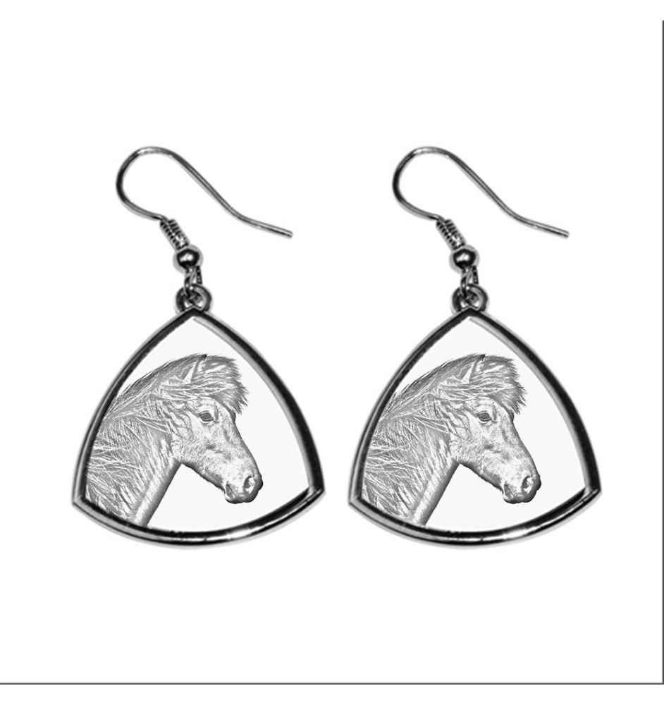 Cheval islandais - boucles d'oreilles avec un cheval, boucles d'oreilles pendantes avec une image, bijoux personnalisés avec l'impression de la marque Art-Dog