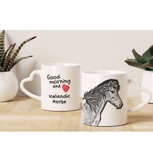 Islandpferd - Tasse mit Hund, entzückende Tasse mit herzförmigem Henkel, universelles Geschenk der Marke Art-Dog