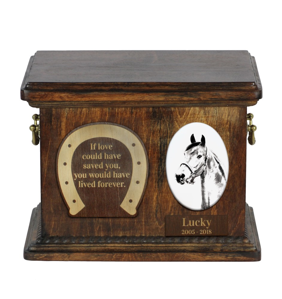 Morgan Horse - urn for horse ashes, urn for horse with a photo, personalized box for animal ashes by Art-Dog brand