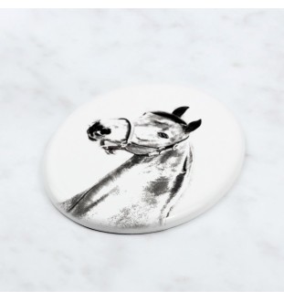Morgan Horse - commemorative plaque with a photo of a horse, tombstone plaque with a print, personalized oval plaque by Art-Dog brand