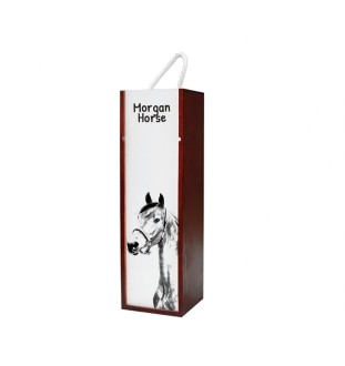Morgan Pferd - Weinkiste mit Pferd, Alkoholkiste mit Grafik, personalisierte Geschenkbox der Marke Art-Dog