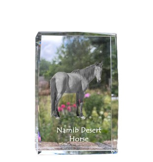 Cheval du désert de Namibie - cristal avec une photo de cheval, photo sous verre, exposition moderne de la marque de photos Art-Dog
