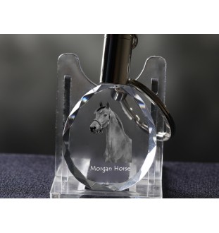 Morgan Pferd - pendant with a picture of a horse, crystal key ring in a gift box, unique gift by Art-Dog brand