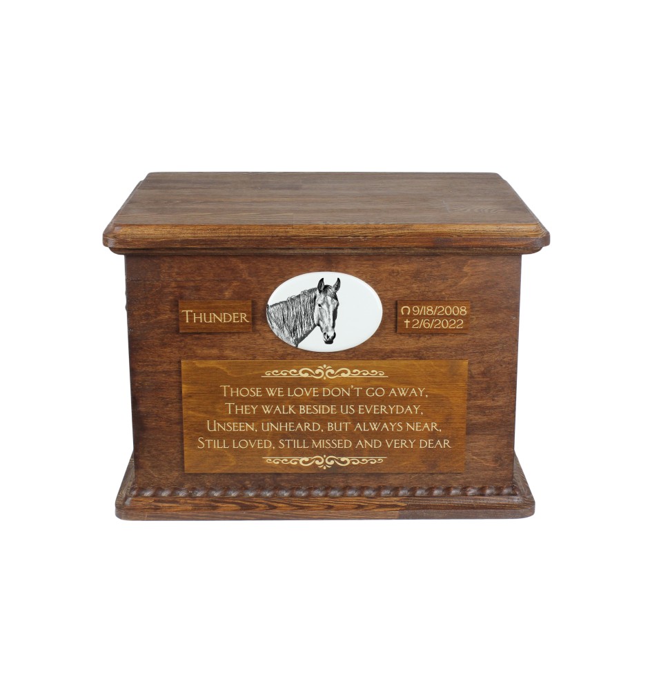 Namib Desert Horse - urn for horse ashes, personalized urn with a photo, large box for horse ashes by Art-Dog brand