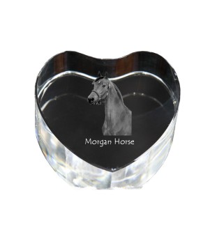 Cheval Morgan - une photo de cheval dans un cristal, un cœur en cristal, un cadre exceptionnel avec une photo de la marque Art-Dog