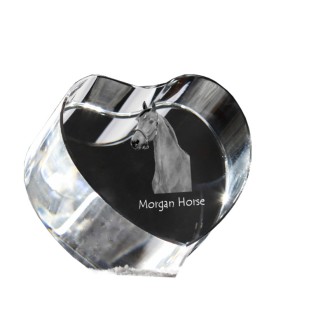 Cheval Morgan - une photo de cheval dans un cristal, un cœur en cristal, un cadre exceptionnel avec une photo de la marque Art-Dog
