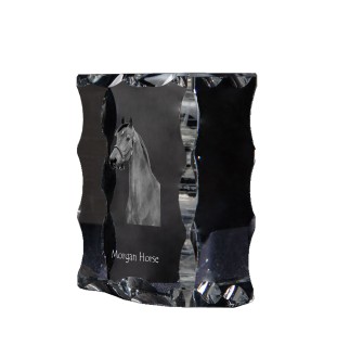 Cheval Morgan - Kristall mit einem Pferdebild, Glasstatuette mit einem Bild, einzigartiger Bilderrahmen der Marke Art-Dog