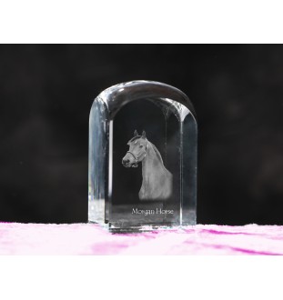 Cheval Morgan - un cube de cristal avec une photo, une photo de cheval dans le cristal, un presse-papiers cubique de la marque Art-Dog