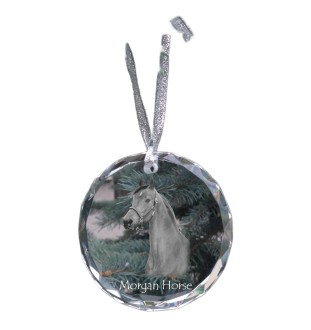 Morgan Horse - crystal bauble with a photo, horse photo in crystal, personalized Christmas tree ornament by Art-Dog brand
