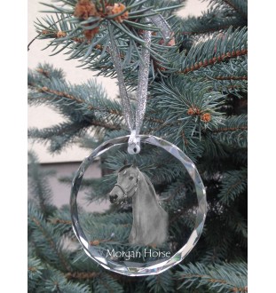 Morgan Pferd - Kristallkugel mit einem Foto, Pferdefoto im Kristall, personalisierter Weihnachtsbaumanhänger von der Marke Art-Dog