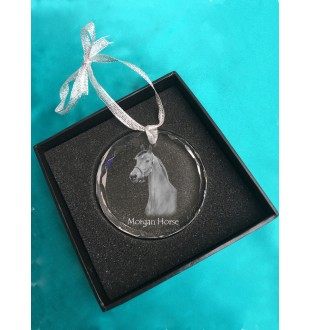 Cheval Morgan - boule de Noël en cristal avec une photo, photo de cheval dans le cristal, décoration personnalisée pour sapin de Noël de la marque Art-Dog