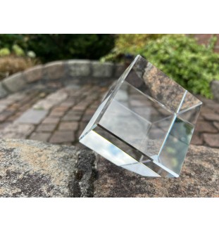 Morgan Horse - crystal cube with a horse picture, horse picture in crystal, cubic paperweight from Art-Dog brand