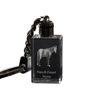 Namib Desert Horse - Crystal pendant with photo of a horse, illuminated pendant, unique gift by Art-Dog brand