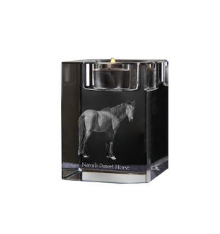 Namib-Wüstenpferd - Kerzenhalter mit Bild eines Pferdes, Teelichthalter aus Kristall, personalisiertes Geschenk der Marke Art-Dog