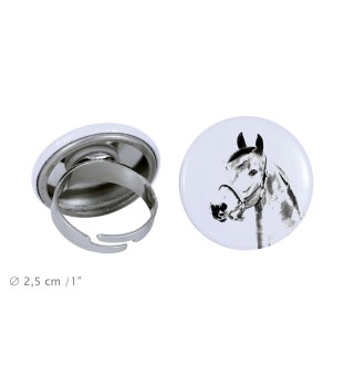 Morgan Pferd - Sammlerring mit einem Pferdeporträt, handgefertigtes Produkt, Marke Art-Dog