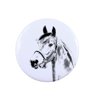 Cheval Morgan ornement de chemise, broche pour sac, cadeau idéal avec la possibilité d'ajouter votre propre graphisme de la marque Art-Dog