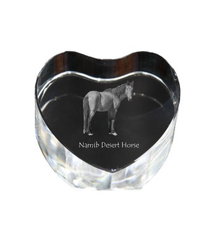 Namib-Wüstenpferd - Pferdefoto im Kristall, Kristallherz, einzigartiger Bilderrahmen der Marke Art-Dog