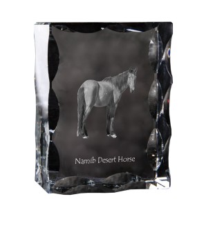 Namib-Wüstenpferd - crystal with a picture of a horse, glass statuette with a picture, unique frame with a picture from Art-Dog brand