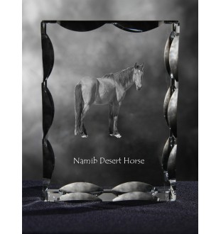 Namib-Wüstenpferd - crystal with a picture of a horse, glass statuette with a picture, unique frame with a picture from Art-Dog brand