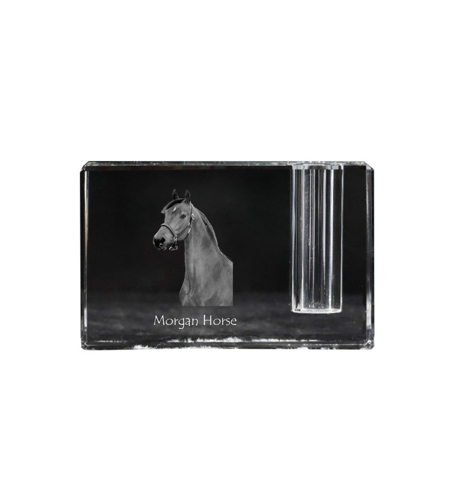 Morgan Horse - Pen stand, crystal organiser with picture of a horse, unique desk decoration by Art-Dog brand