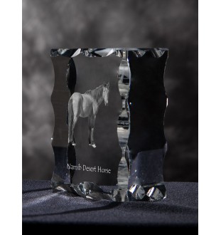 Namib-Wüstenpferd - crystal with a picture of a horse, glass statuette with a picture, unique frame with a picture from Art-Dog brand