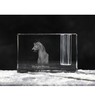 Morgan Horse - Pen stand, crystal organiser with picture of a horse, unique desk decoration by Art-Dog brand