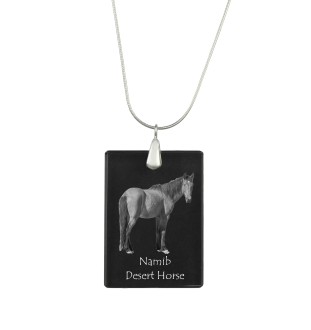 Namib Desert Horse - Crystal pendant with horse, silver necklace with photo, personalised pendant by Art-Dog brand