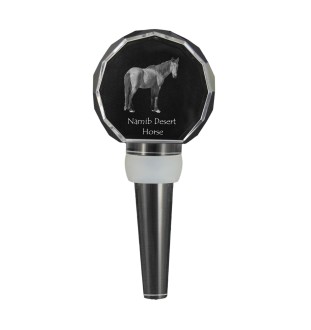 Cheval du désert de Namibie - Bouchon de bouteille en cristal avec cheval, bouchon de vin unique avec photo, cadeau personnalisé pour sommelier par la marque Art-Dog