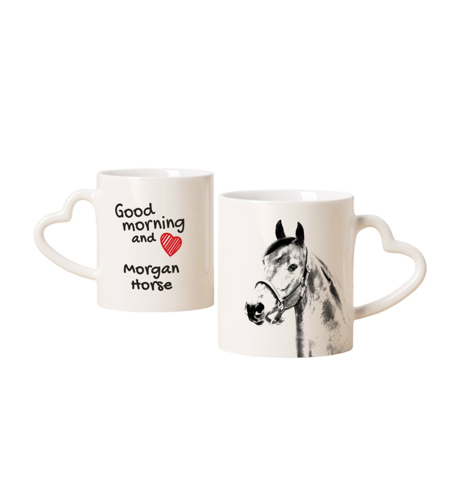 Morgan Pferd - Tasse mit Hund, entzückende Tasse mit herzförmigem Henkel, universelles Geschenk der Marke Art-Dog