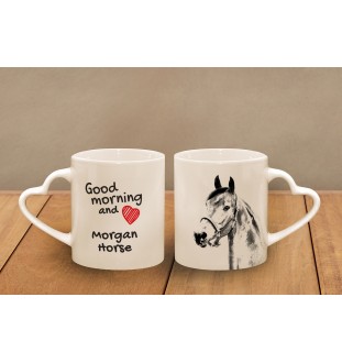 Morgan Horse - cup with a dog, adorable cup with a heart-shaped handle, universal gift from the Art-Dog brand