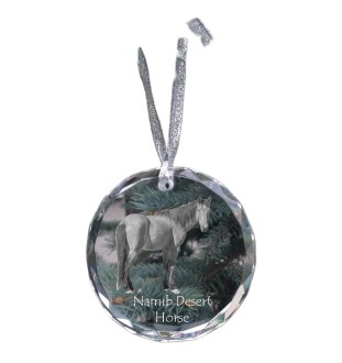 Namib Desert Horse - crystal bauble with a photo, horse photo in crystal, personalized Christmas tree ornament by Art-Dog brand