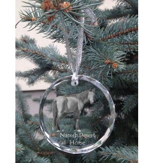 Namib Desert Horse - crystal bauble with a photo, horse photo in crystal, personalized Christmas tree ornament by Art-Dog brand
