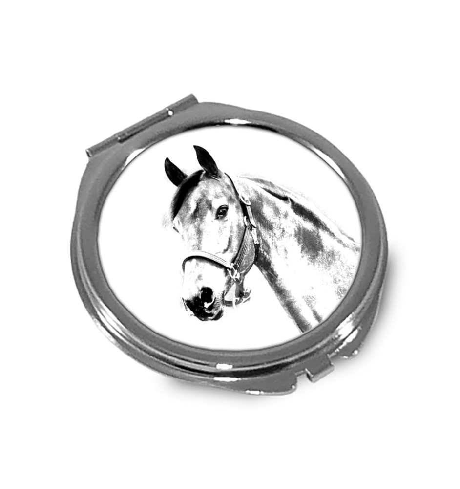 Cheval Morgan - miroir de poche avec cheval, miroir personnalisé pour sac à main, miroir compact avec impression de la marque Art-Dog