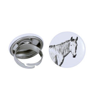 Cheval du désert de Namibie - Bague de collection avec l'image d'un cheval, produit fait à la main, marque Art-Dog