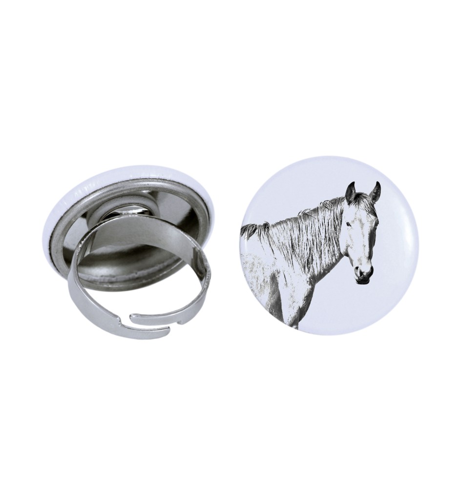 Cheval du désert de Namibie - Bague de collection avec l'image d'un cheval, produit fait à la main, marque Art-Dog