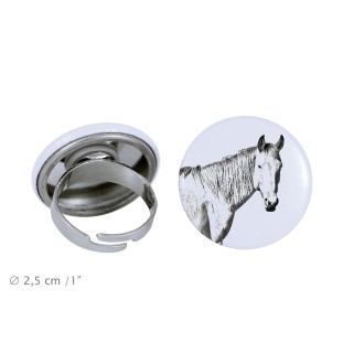 Namib Desert Horse - collector's ring with a horse portrait, handmade product, Art-Dog brand
