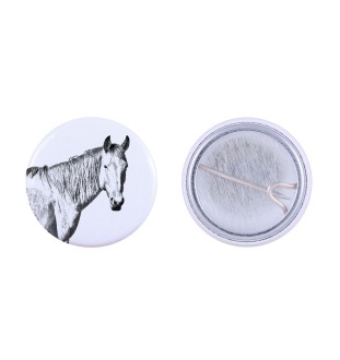 Namib Desert Horse - shirt accessory, bag pin, perfect gift with the option to add your brand graphics from Art-Dog.