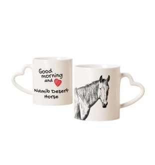 Namib Desert Horse - cup with a dog, adorable cup with a heart-shaped handle, universal gift from the Art-Dog brand