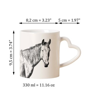 Cheval du désert de Namibie - tasse avec chien, une tasse adorable avec une anse en forme de cœur, un cadeau universel de la marque Art-Dog