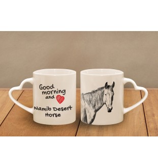 Cheval du désert de Namibie - tasse avec chien, une tasse adorable avec une anse en forme de cœur, un cadeau universel de la marque Art-Dog