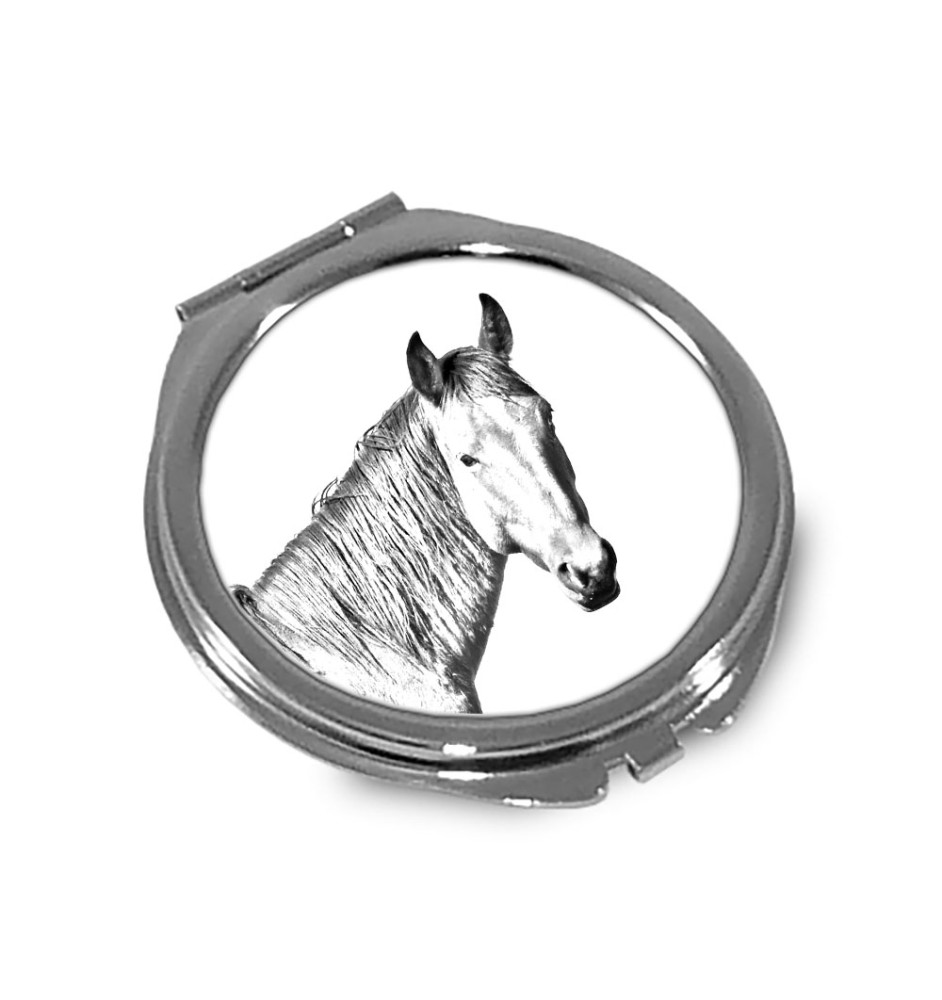 Namib Desert Horse - pocket mirror with a horse, personalized mirror for a purse, compact mirror with Art-Dog brand print