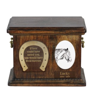 Shire-Pferd - Eine Urne für die Asche eines Pferdes, eine Urne für ein Pferd mit Foto, personalisierte Tierasche-Box von Art-Dog.