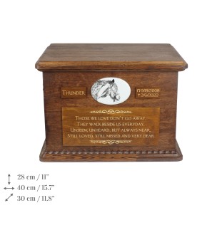 Shire urna na drewnie z statuetką stojącą Art-Dog