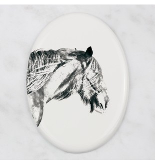 Shire Horse - commemorative plaque with a photo of a horse, tombstone plaque with a print, personalized oval plaque by Art-Dog brand